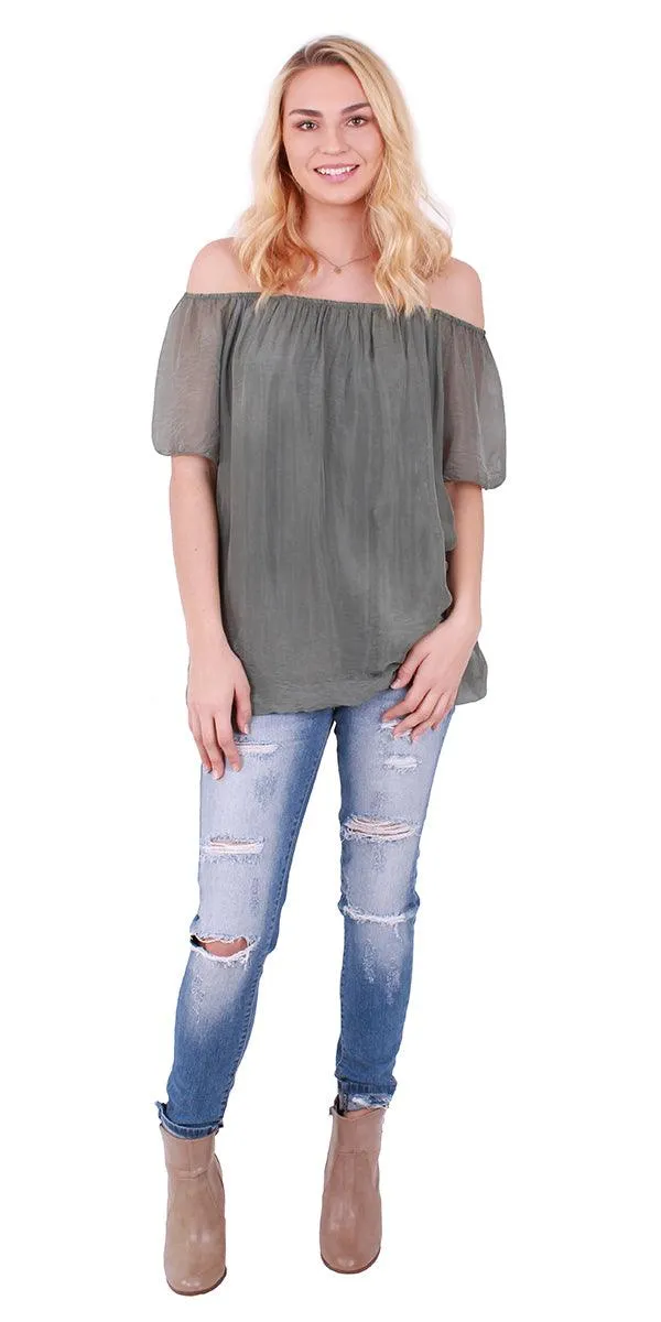 Off Shoulder Peasant Blouse