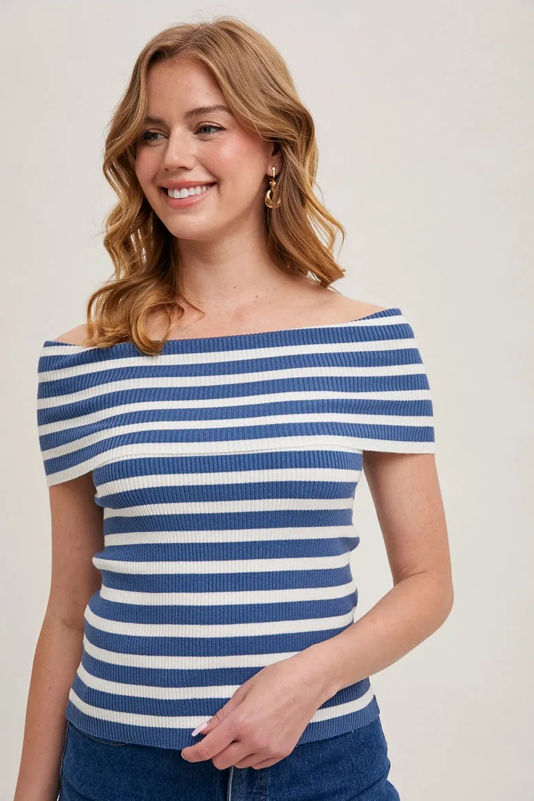 Off the Shoulder Striped Top