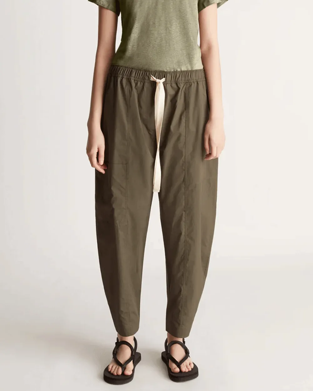 Olive Poplin Pant
