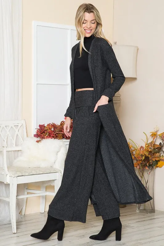 Orange Farm Clothing Two Tone Fold Over Waist Wide Leg Pants