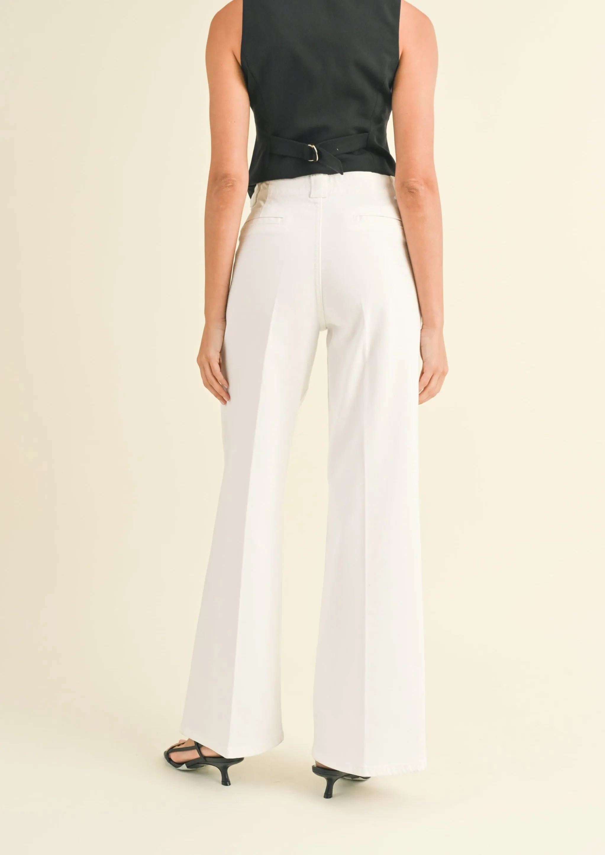 patch pocket wide leg flare s287