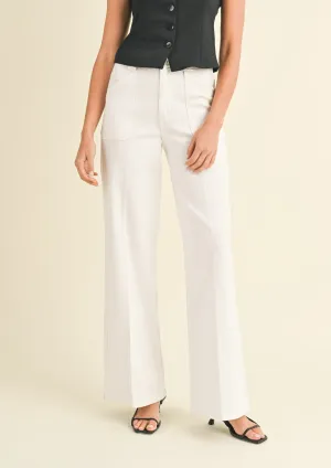 patch pocket wide leg flare s287
