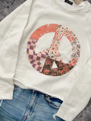 Peace Sign Graphic Sweatshirt
