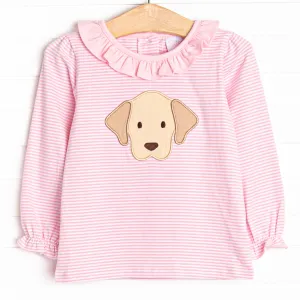Perfect Pal Applique Top, Pink Stripe