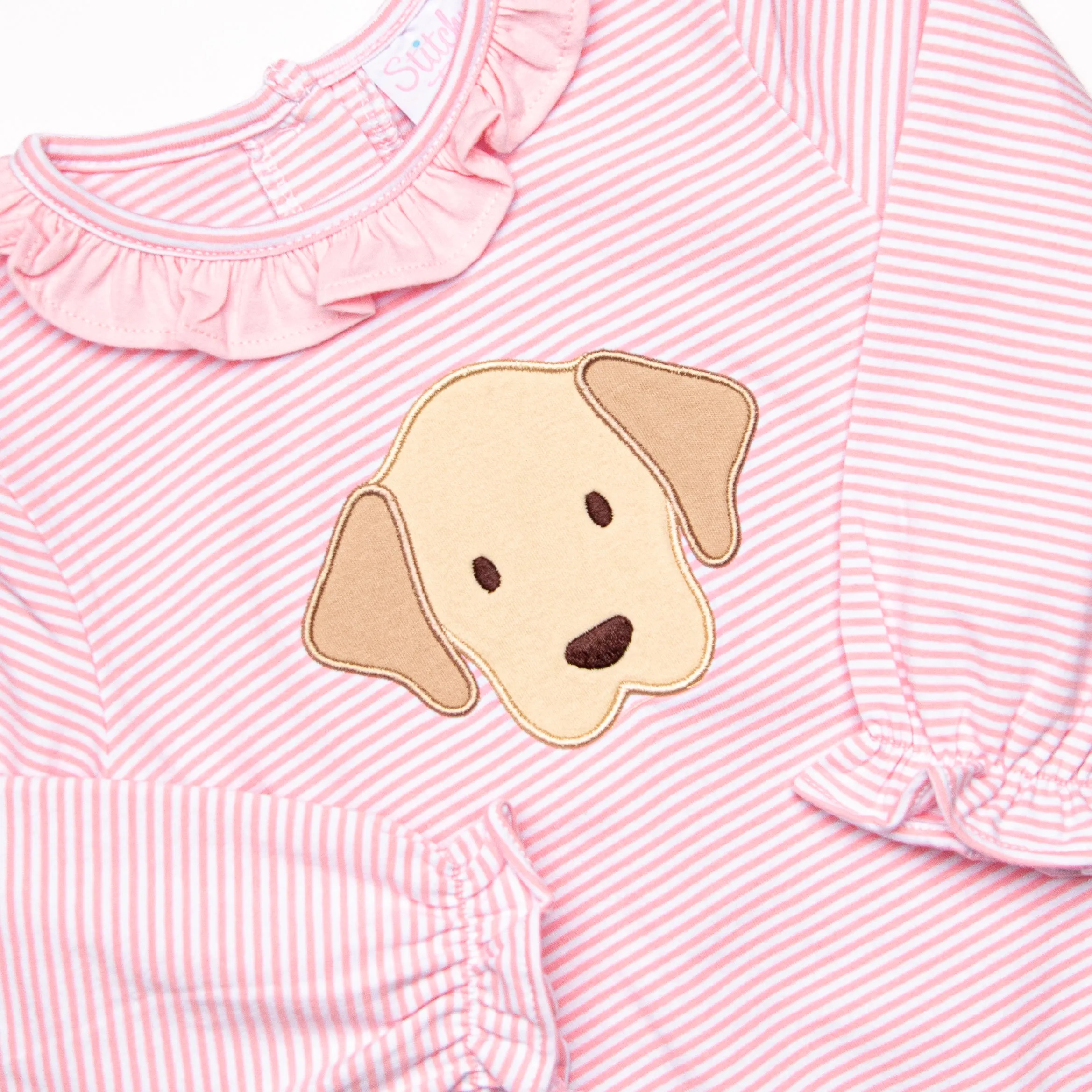 Perfect Pal Applique Top, Pink Stripe