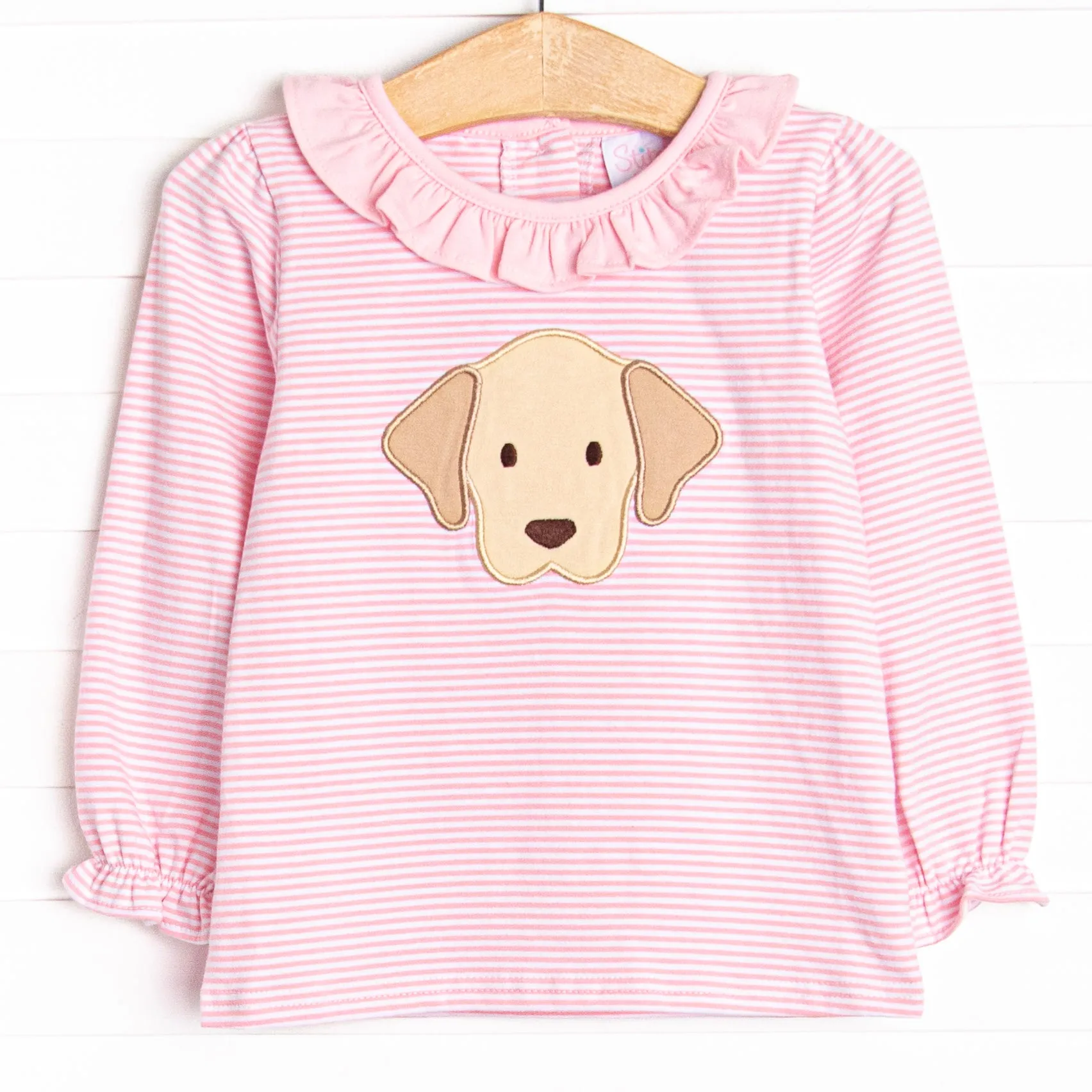 Perfect Pal Applique Top, Pink Stripe