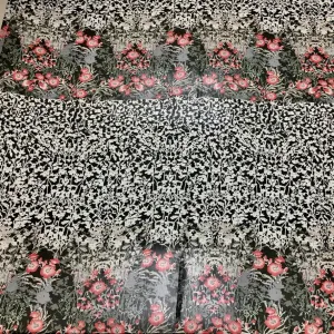 Pink Floral Jungle Panel Print Chiffon Fabric