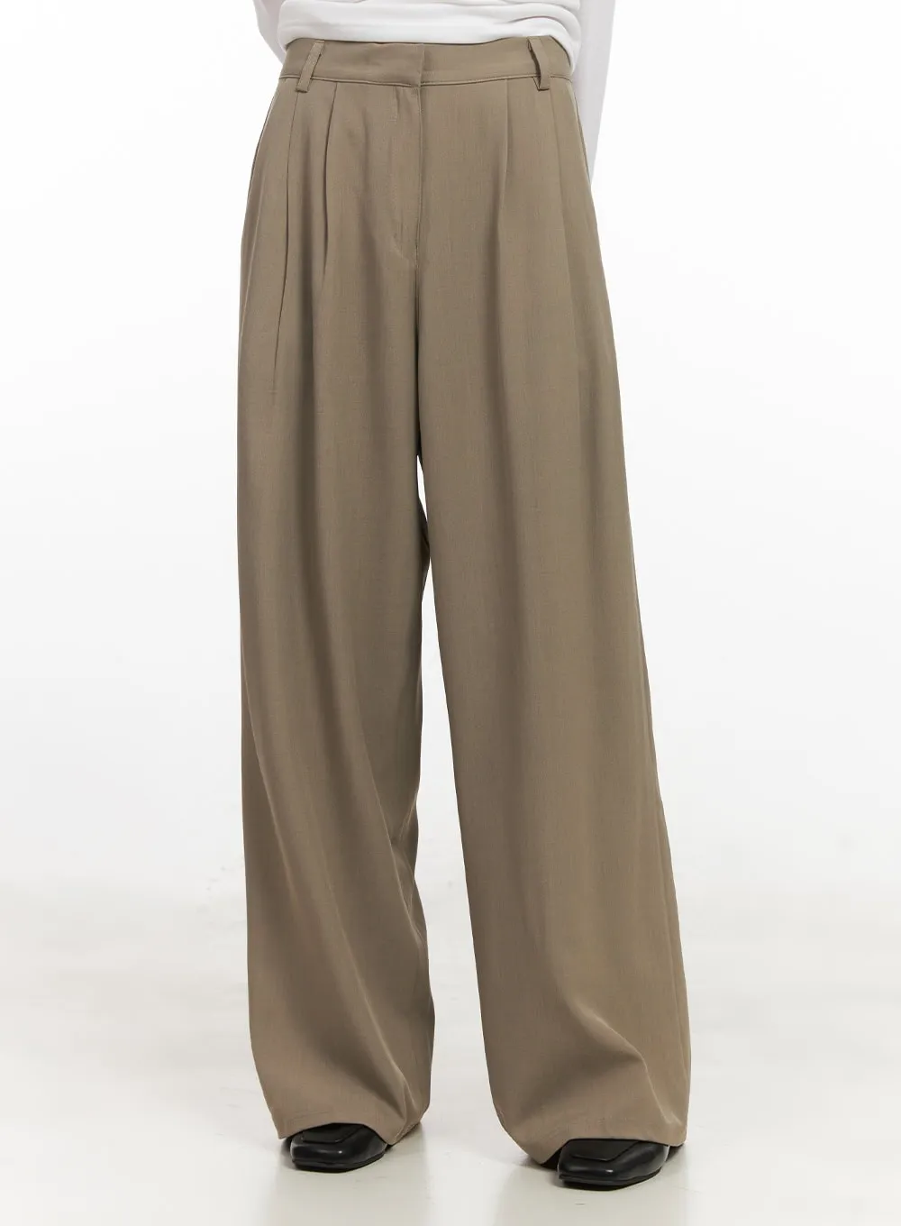 Pintuck Relaxed-Fit Slacks CJ528