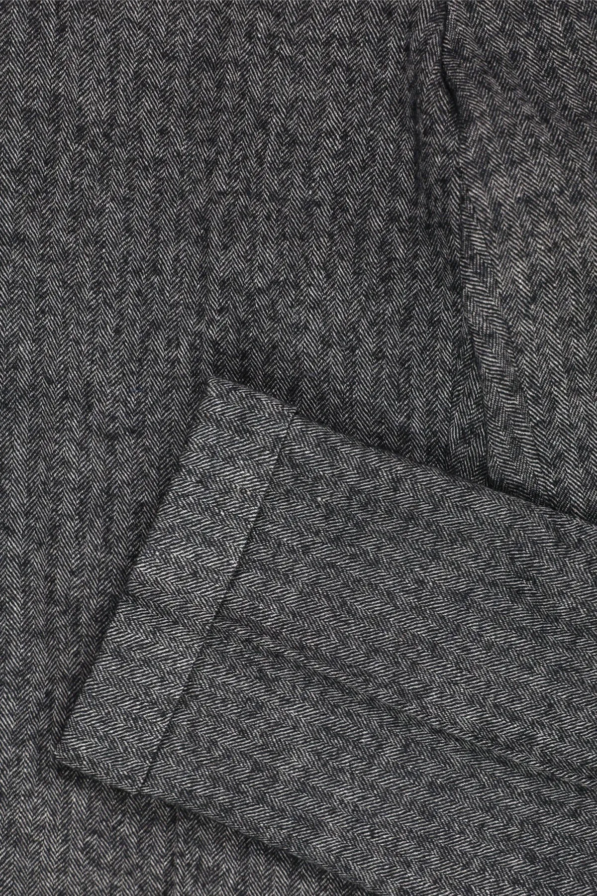 Piped Stem Pants - Gray Herringbone Tweed