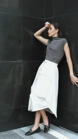 Piping Detail Cotton Skirt