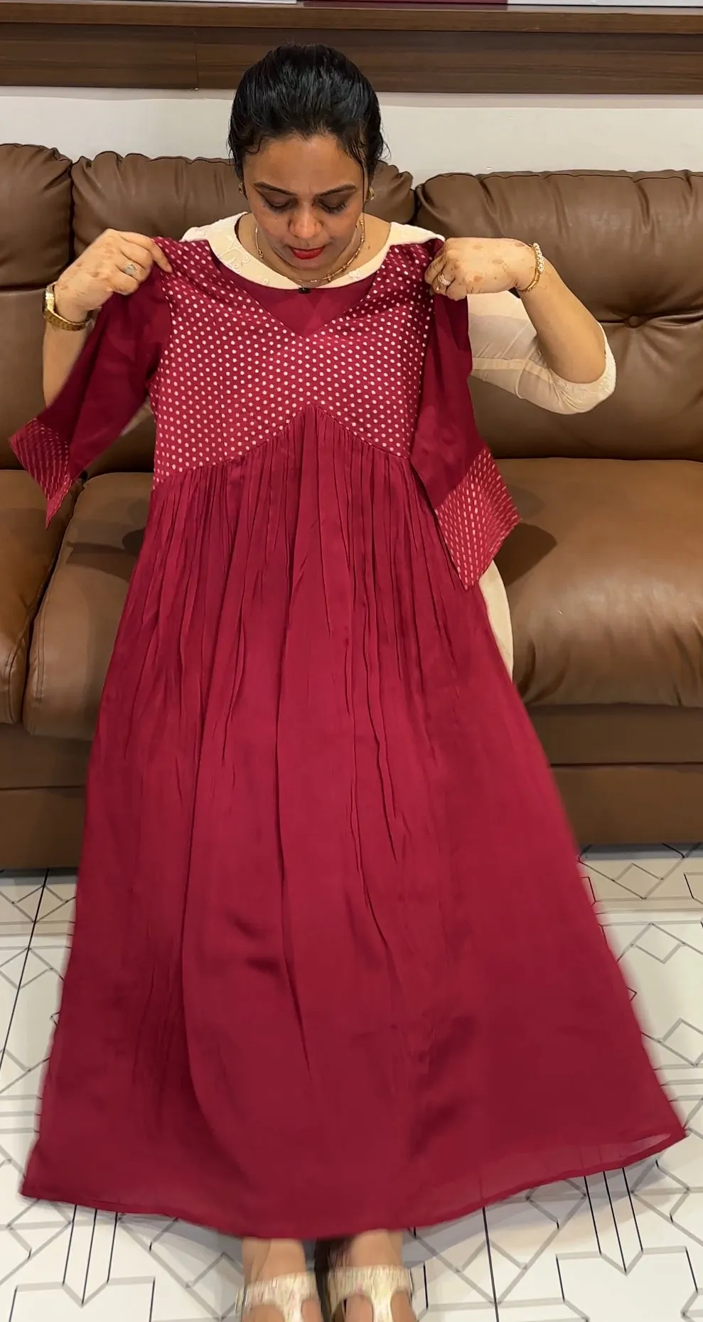 PLATINUM CHIFFON ALINE TOPS - IHA 20194