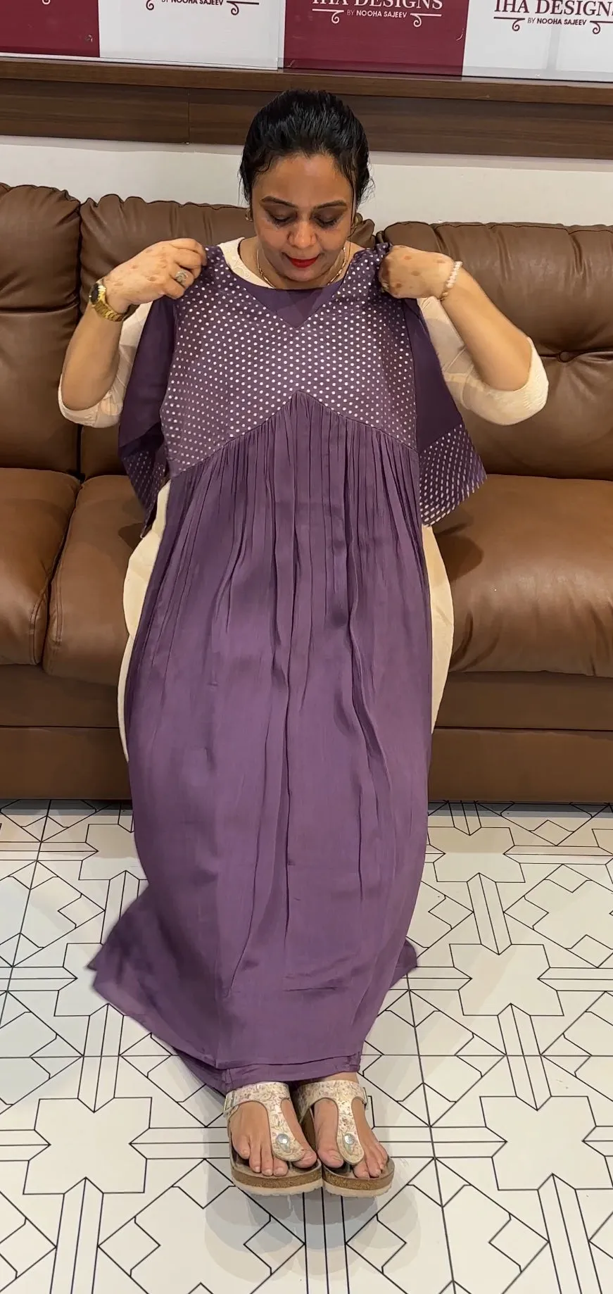 PLATINUM CHIFFON ALINE TOPS - IHA 20194