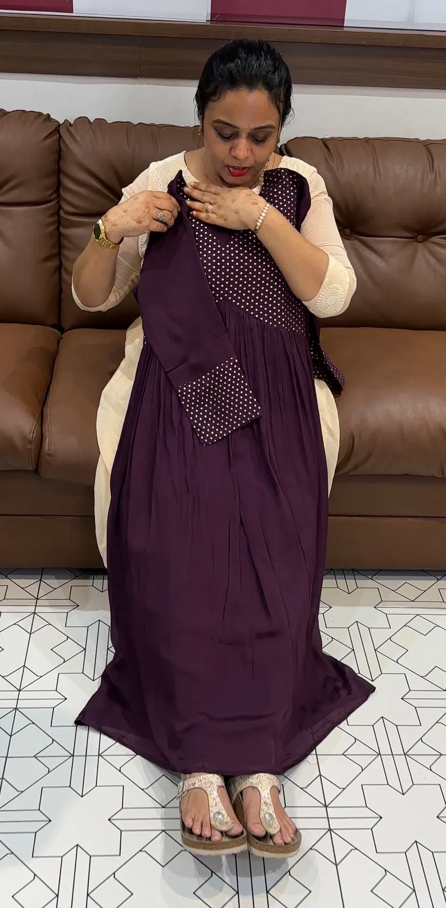 PLATINUM CHIFFON ALINE TOPS - IHA 20194