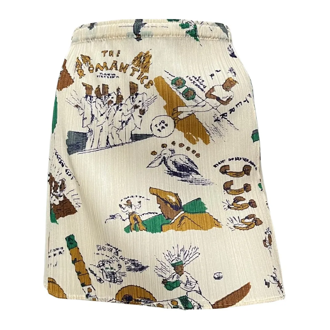 PLEATS PLEASE ISSEY MIYAKE × TERRY JOHNSON Fall Winter 2013 Print Pleated Mini Skirt