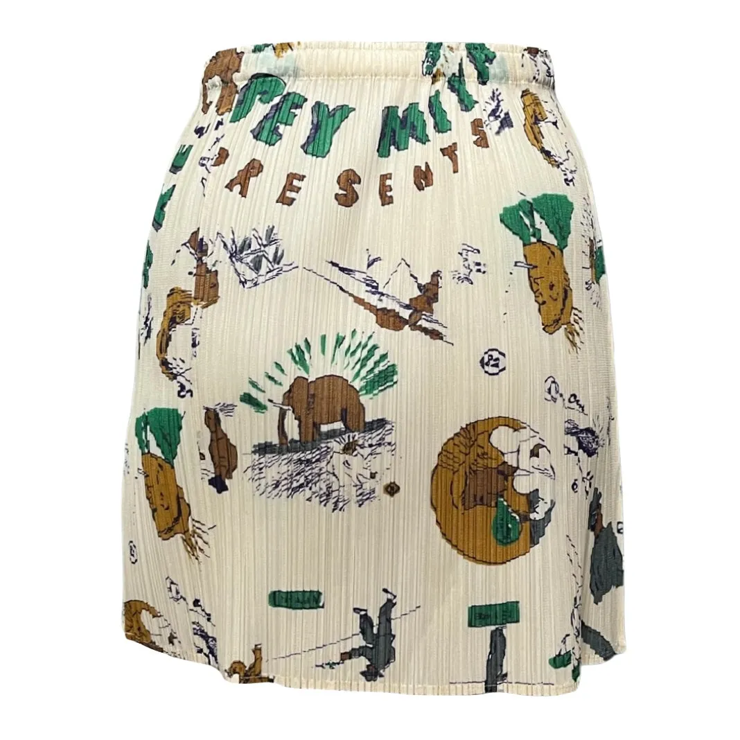 PLEATS PLEASE ISSEY MIYAKE × TERRY JOHNSON Fall Winter 2013 Print Pleated Mini Skirt