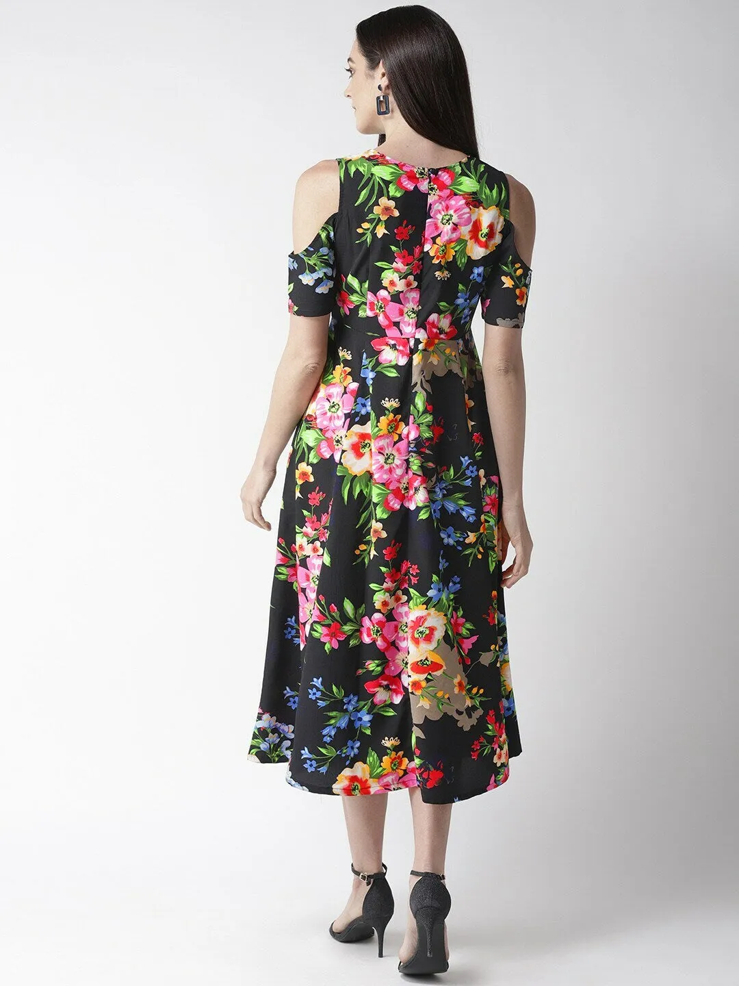 plusS Women Black  Green Printed Maxi Dress