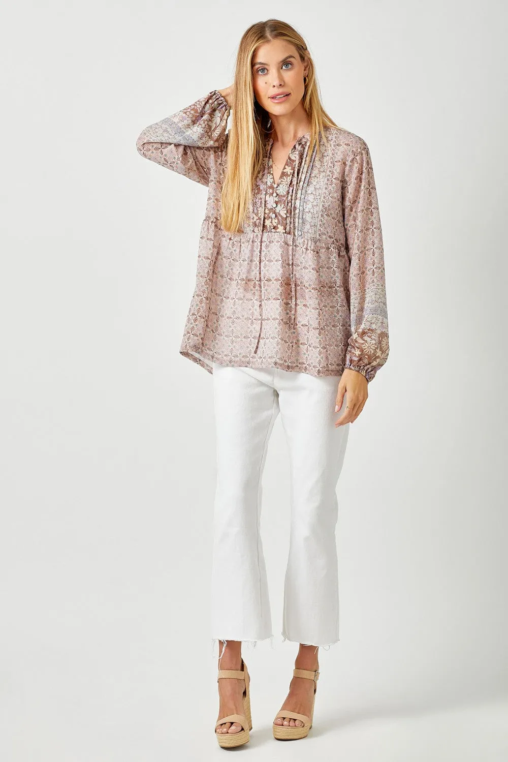 Printed Peasant BLouse