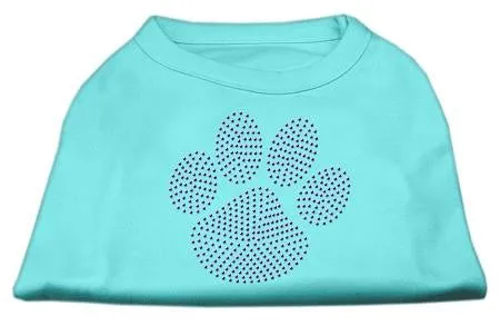 Purple Paw Rhinestud Shirts Aqua XXXL(20)