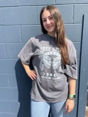 "Free Spirit Dream on Dreamer" Vintage Mineral Washed Graphic