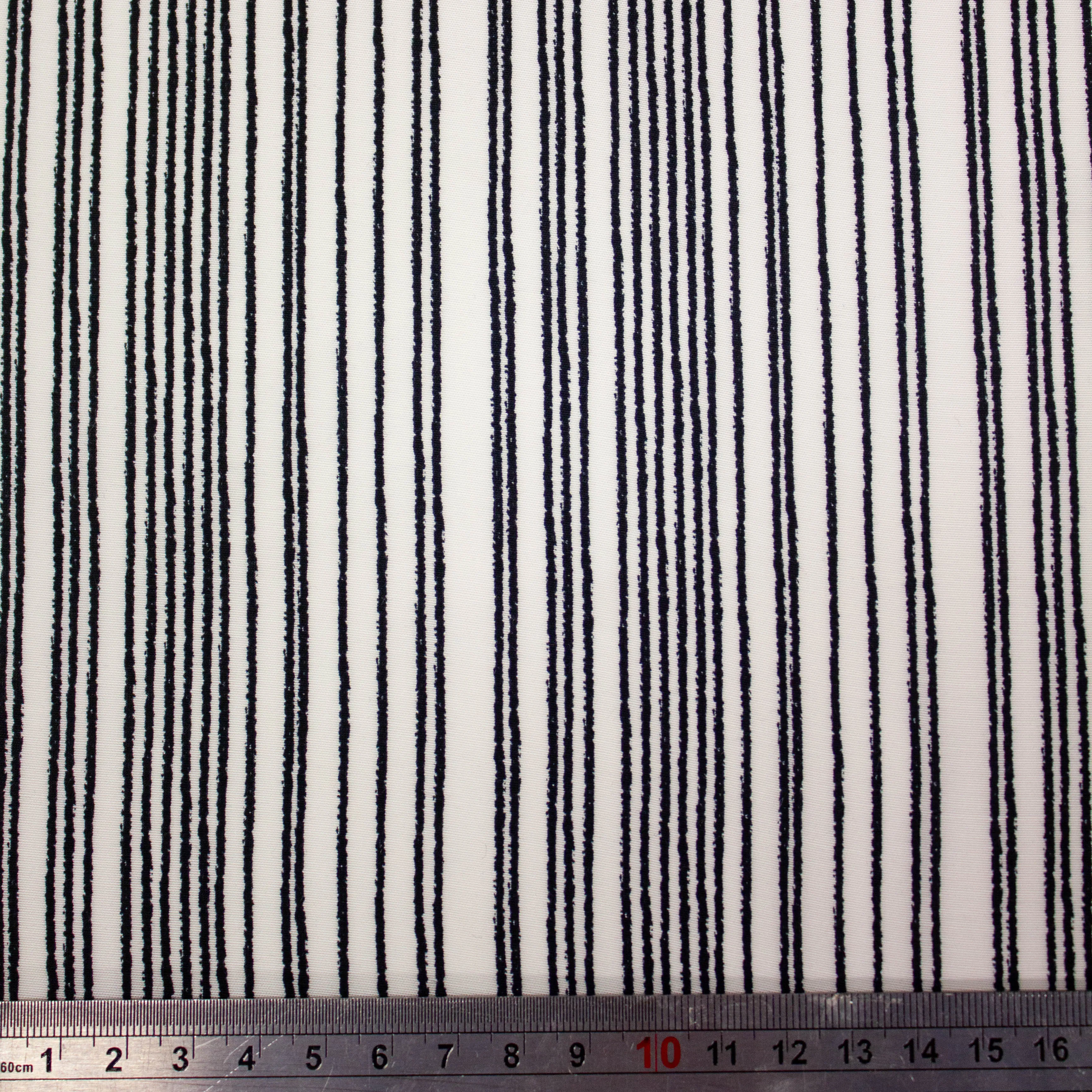 Remus Black & Off White Striped Viscose