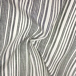 Remus Black & Off White Striped Viscose