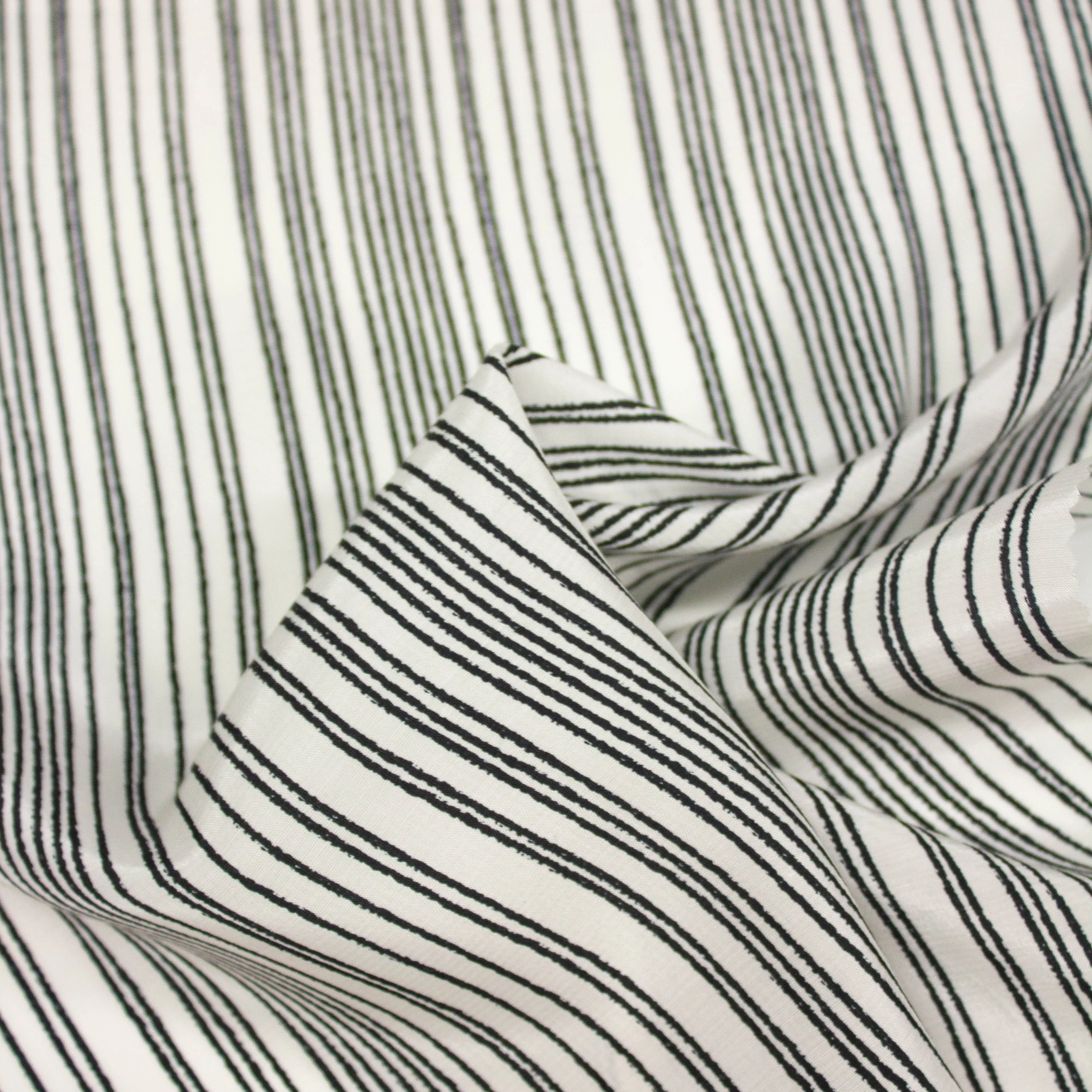 Remus Black & Off White Striped Viscose