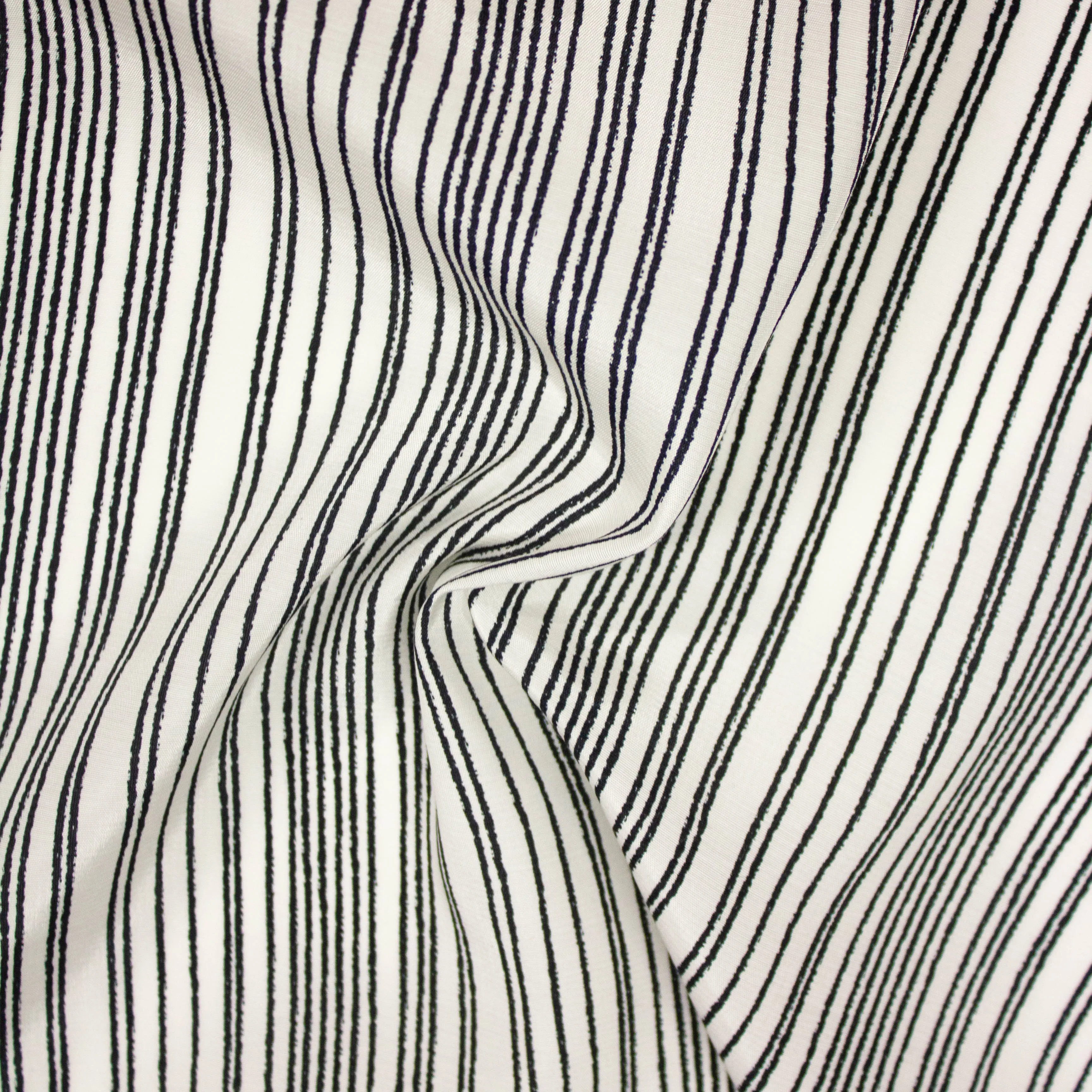 Remus Black & Off White Striped Viscose