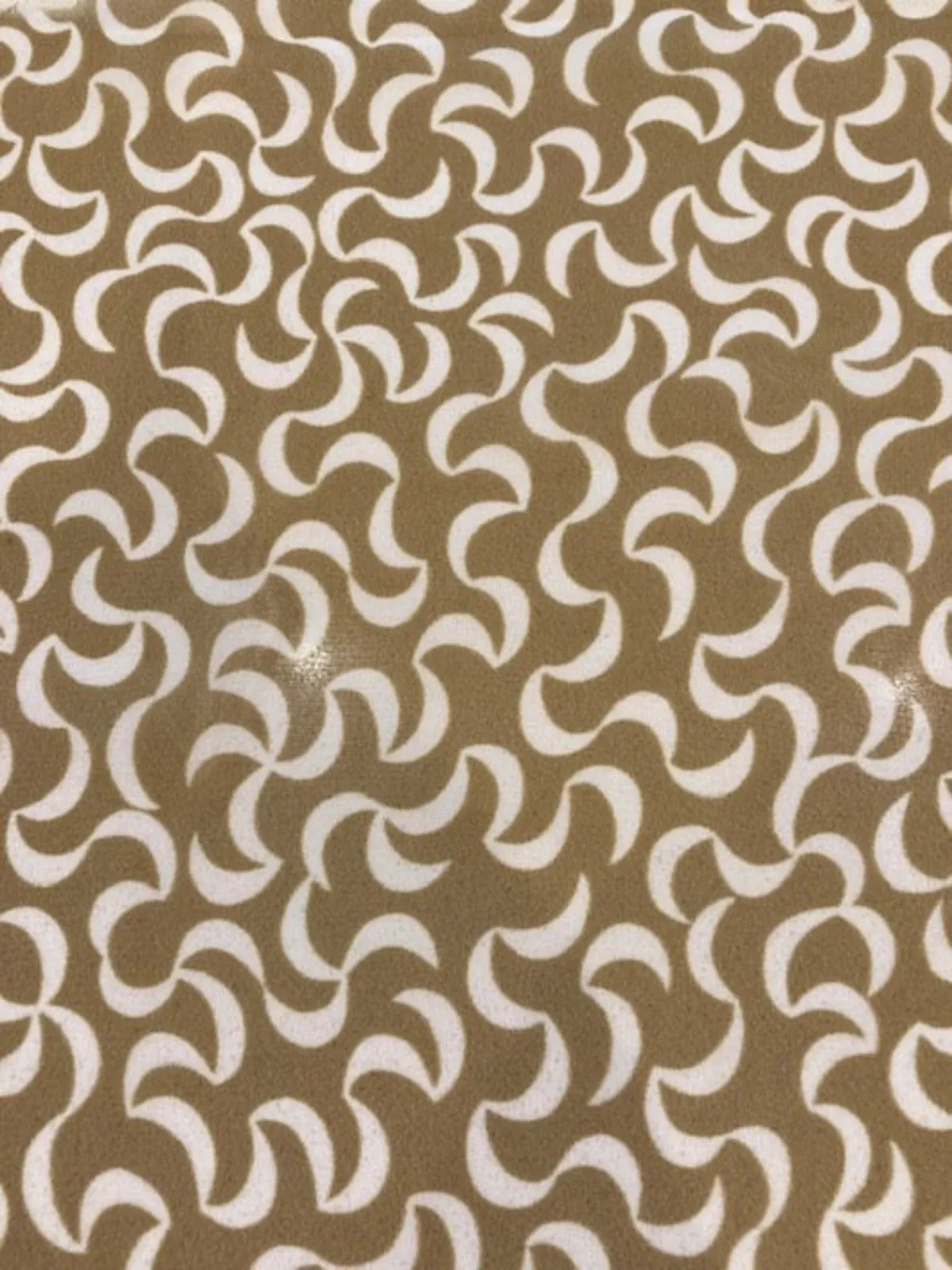 Ribbon Print on Dark Gold Chiffon