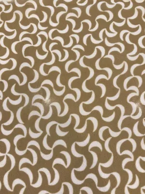 Ribbon Print on Dark Gold Chiffon