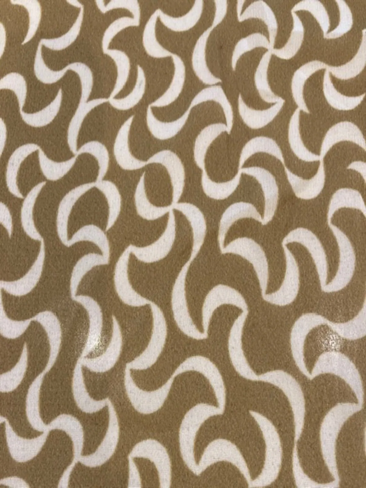 Ribbon Print on Dark Gold Chiffon