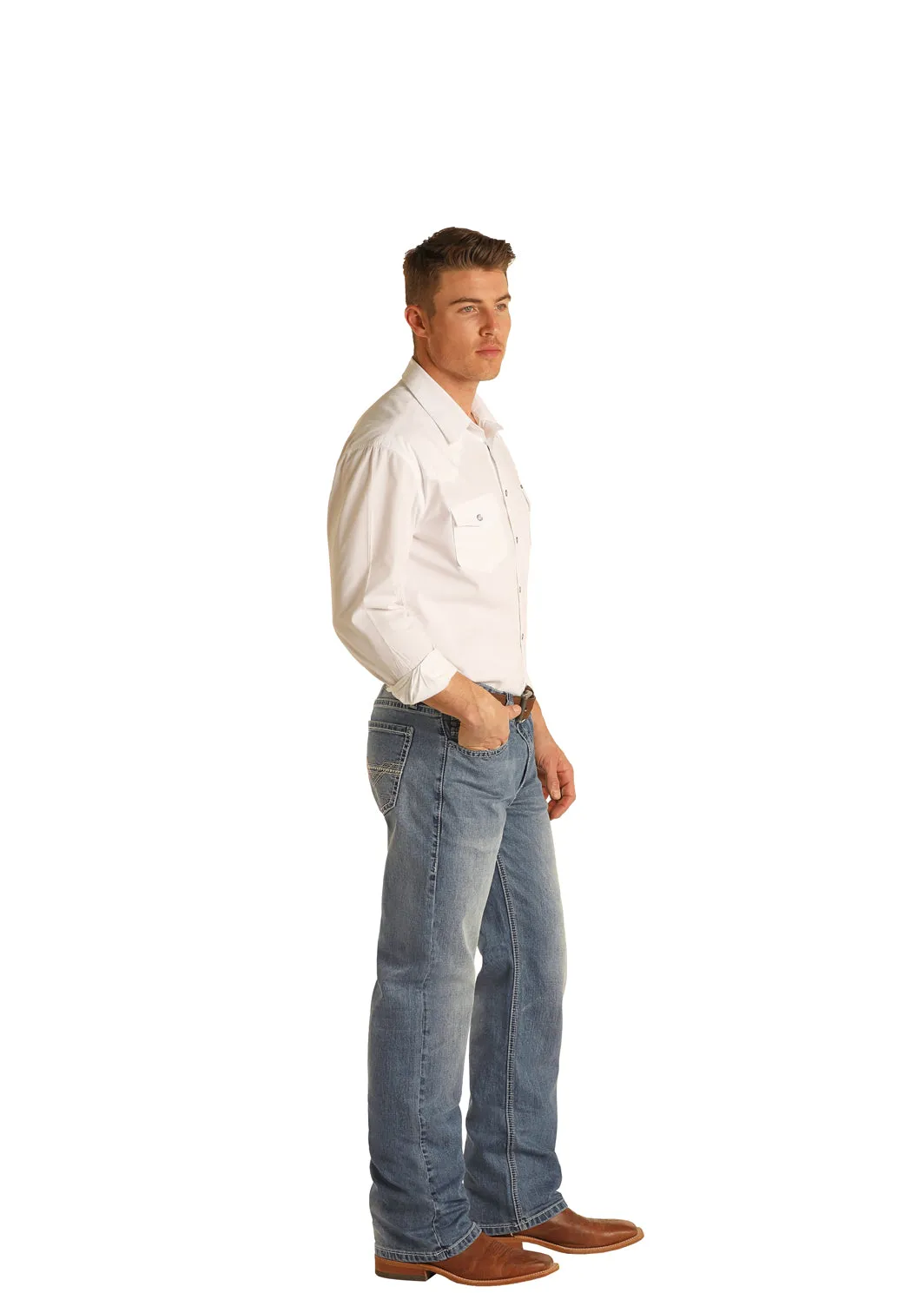 ROCK & ROLL DOUBLE BARREL MEDIUM VINTAGE WASH JEAN