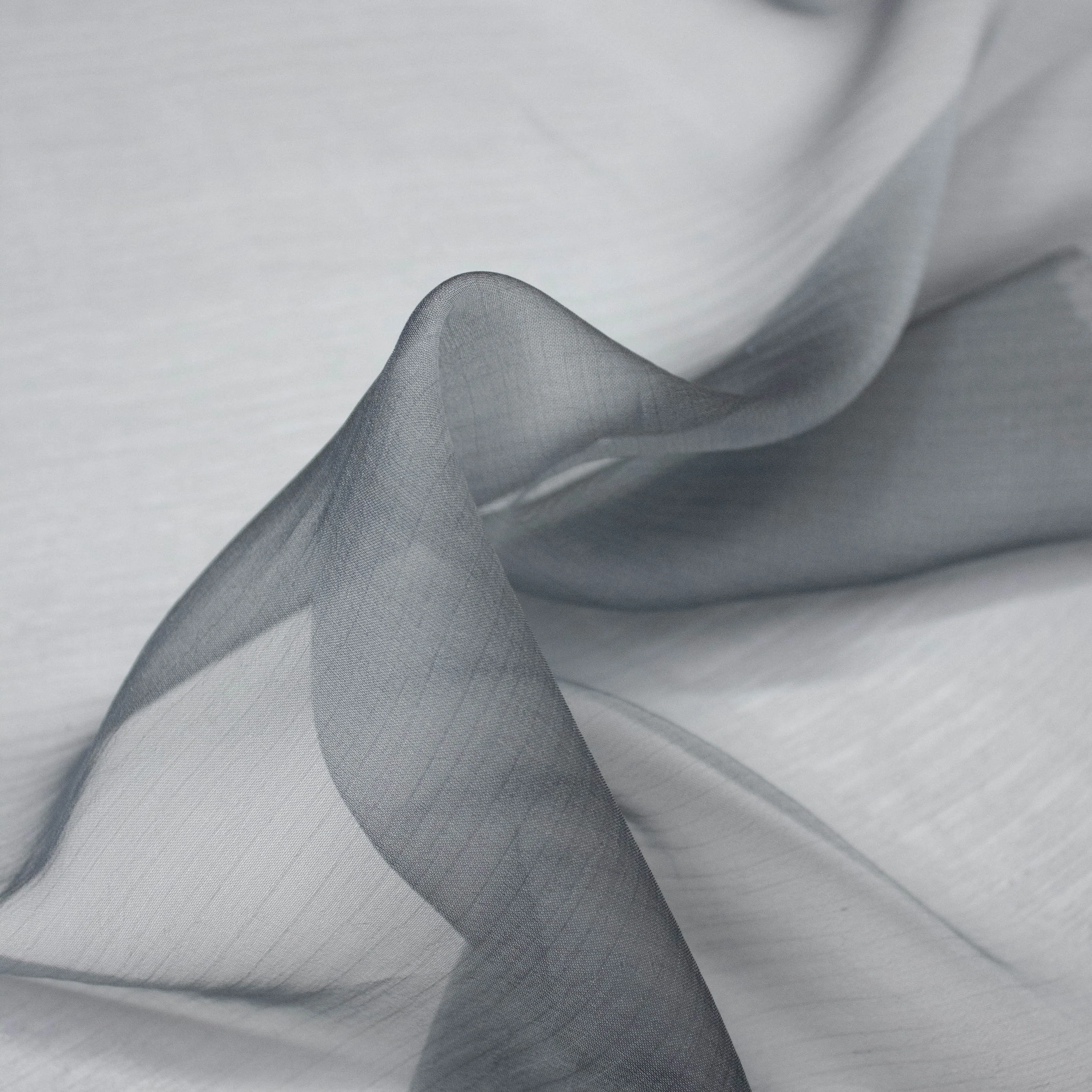 Rôy Grey Silk Chiffon