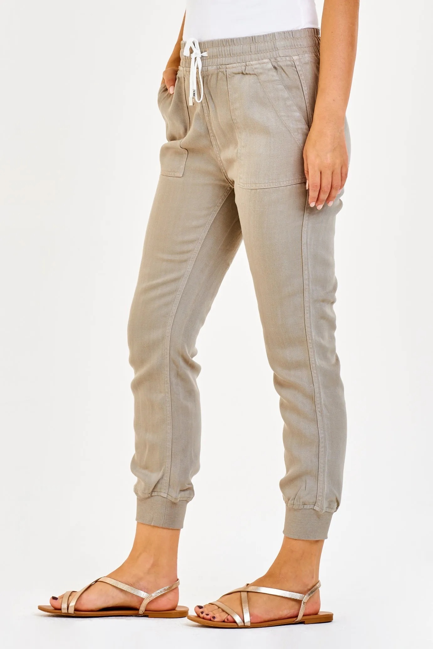 SANDY SUPER HIGH RISE ANKLE TROUSER PANTS DESERT SAGE