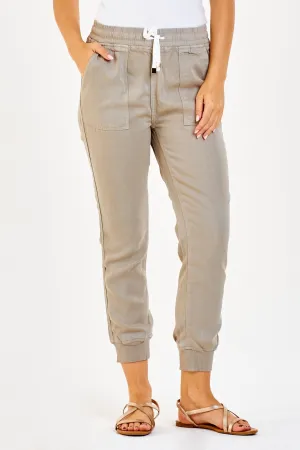 SANDY SUPER HIGH RISE ANKLE TROUSER PANTS DESERT SAGE