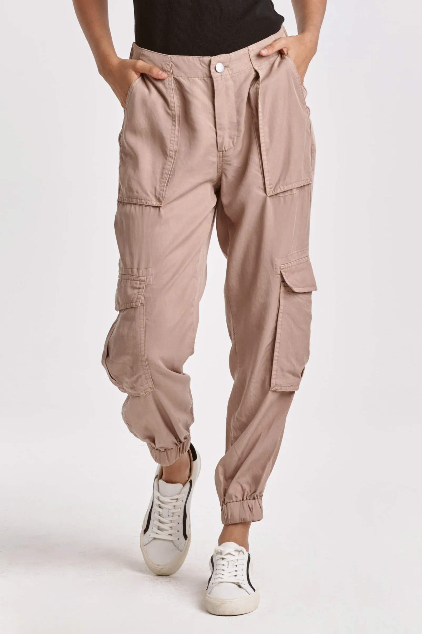 SANDY SUPER HIGH RISE ANKLE TROUSER PANTS SAND