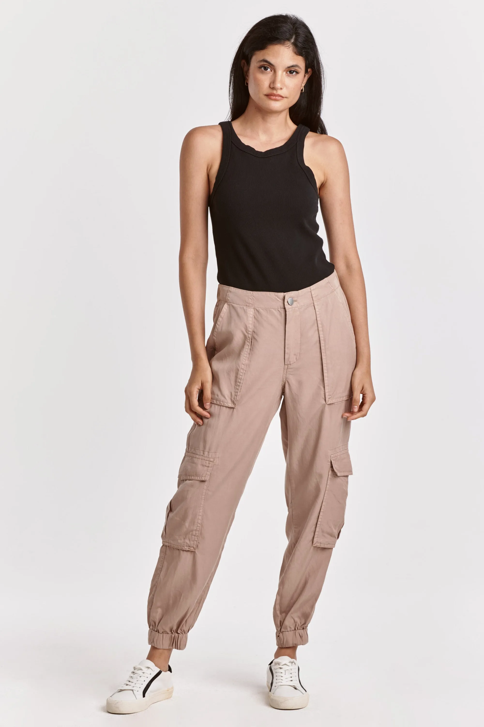 SANDY SUPER HIGH RISE ANKLE TROUSER PANTS SAND