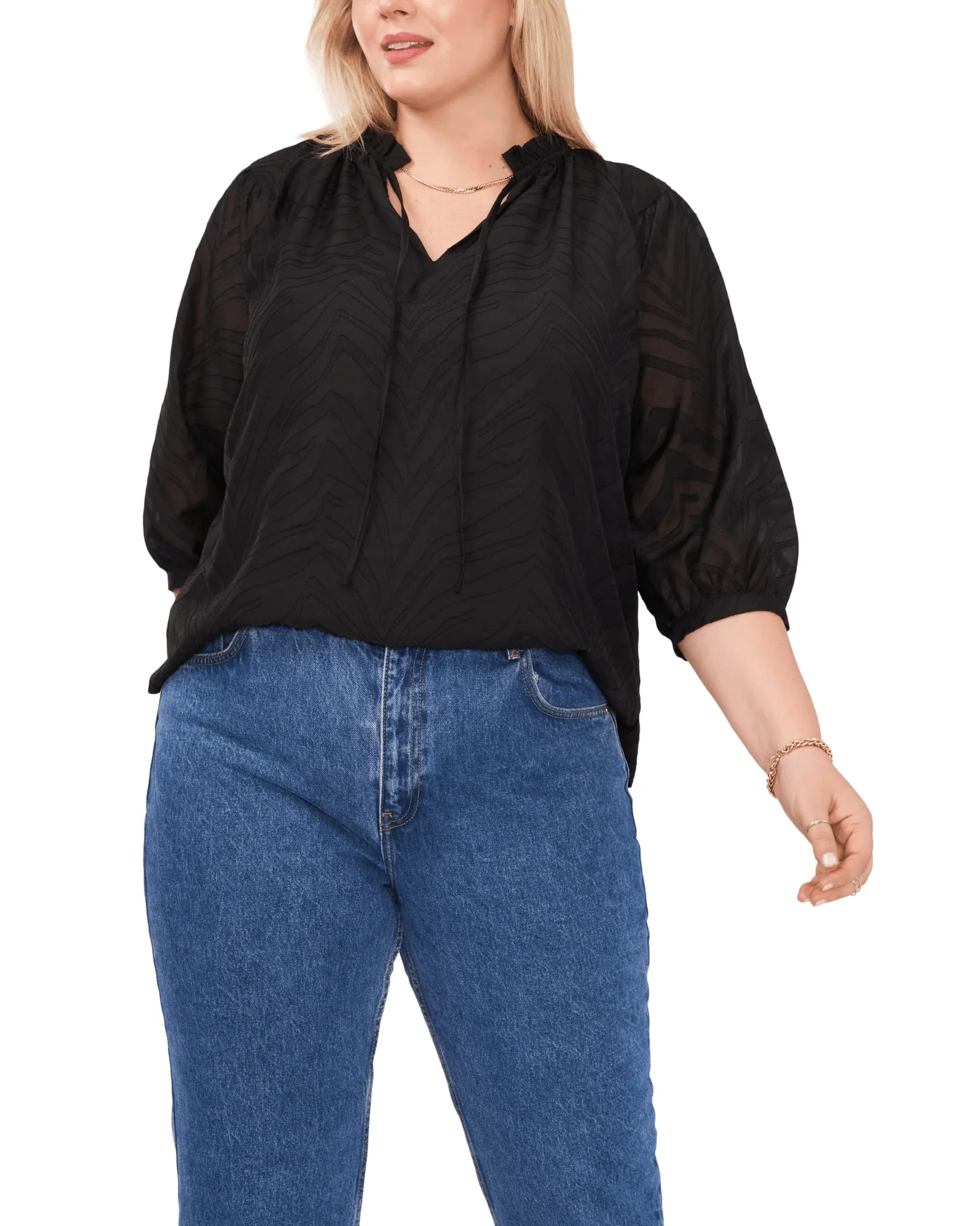 Serenity Puff Sleeve Blouse | RICH BLACK
