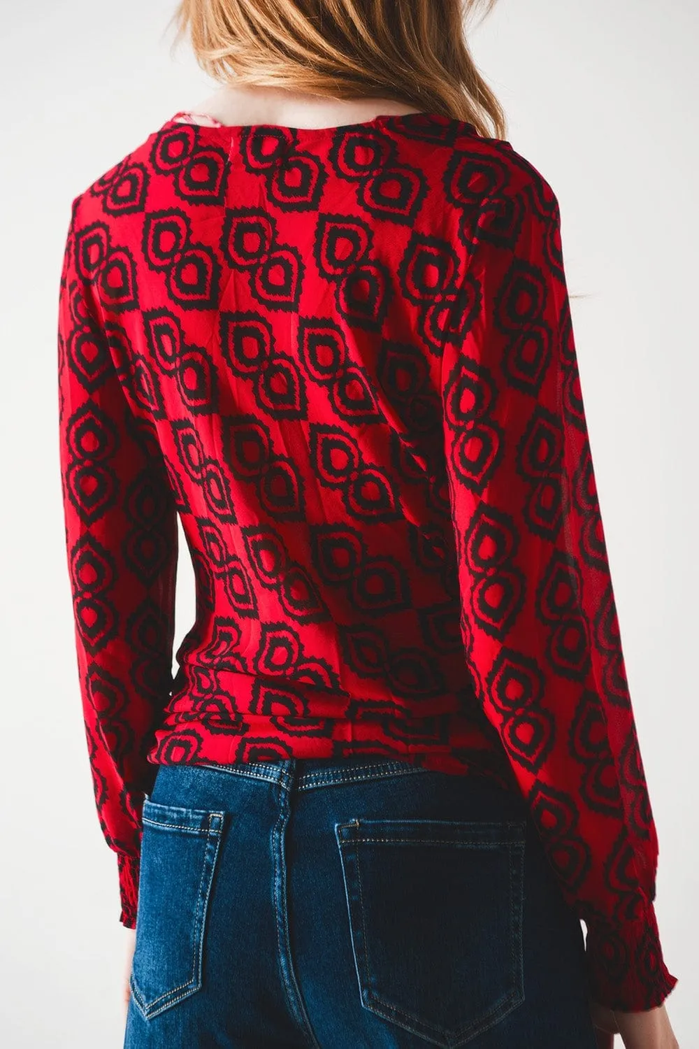 Shirred Sleeve Shirt In Fuchsia