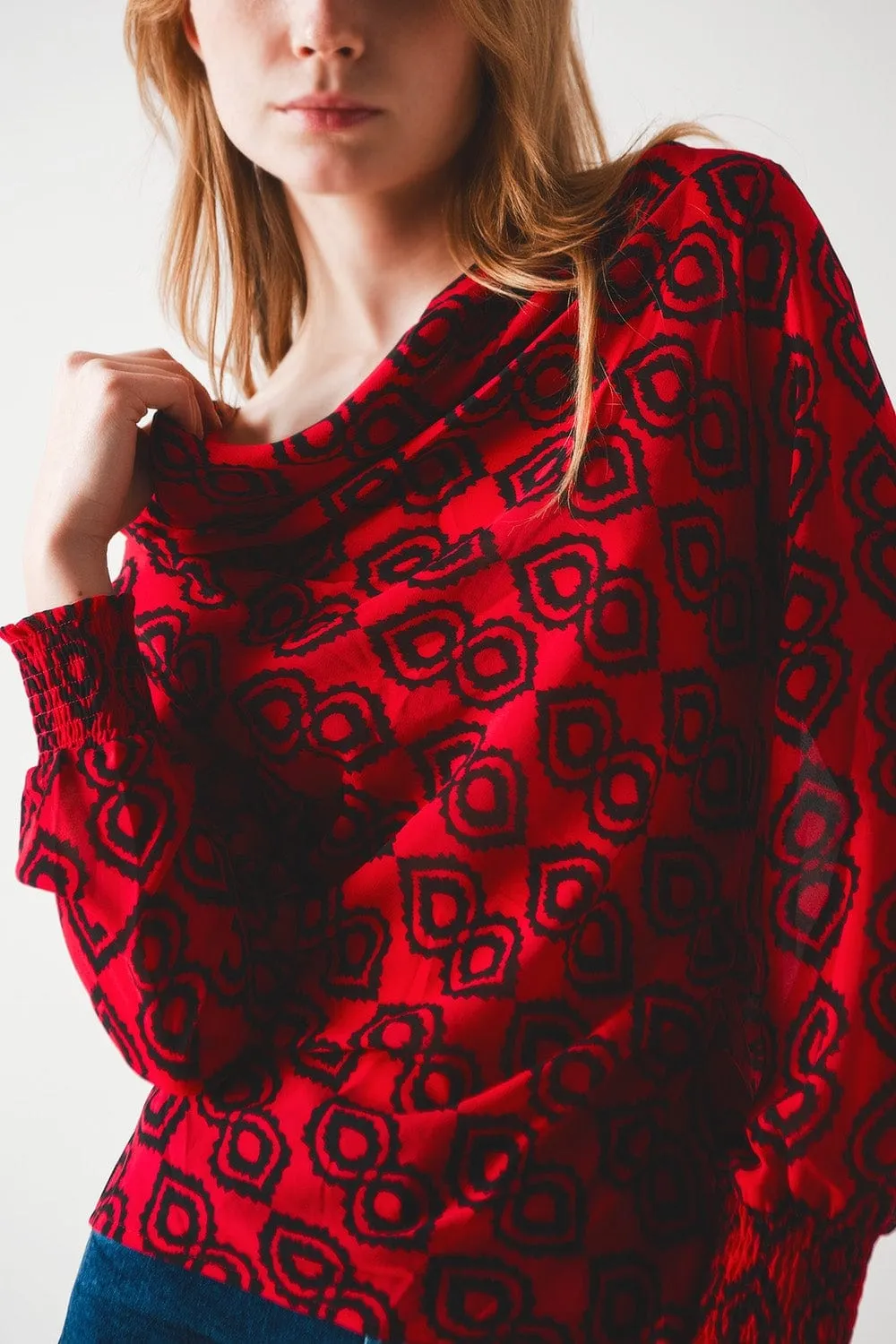 Shirred Sleeve Shirt In Fuchsia
