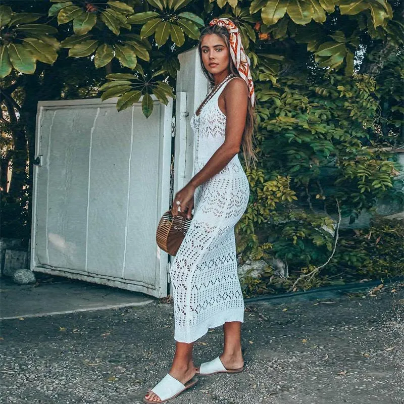 Shona Crochet Maxi Dress #Maxi Dress #Beach Dress #White #