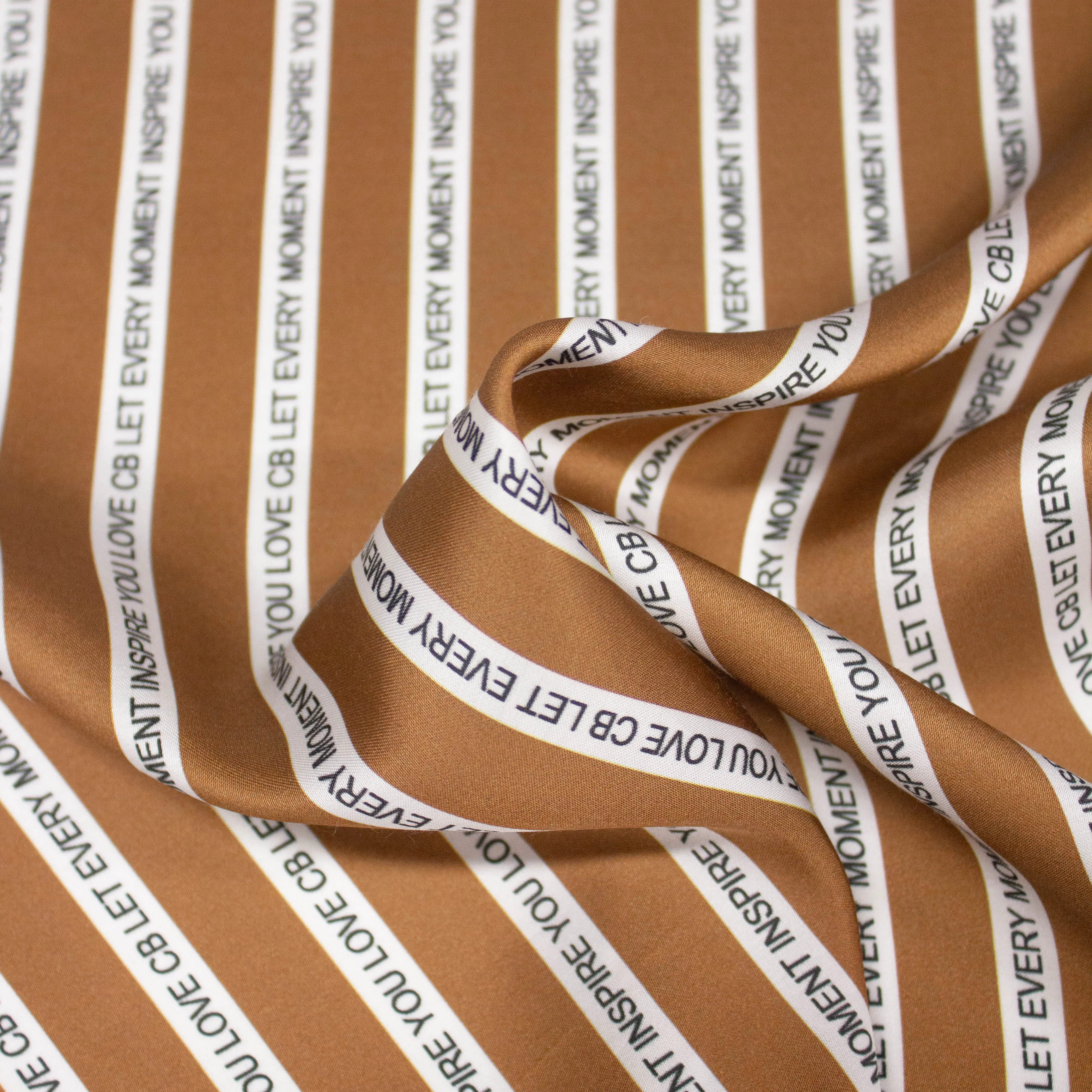 Siben Cognac Brown Striped Viscose