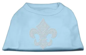 Silver Fleur de lis Rhinestone Shirts Baby Blue M (12)