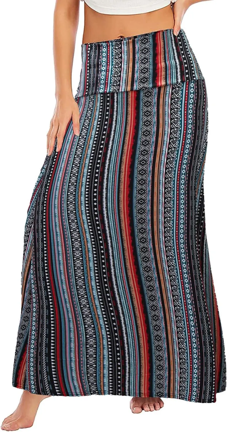 Skirts for Women Summer Maxi Dress Midi Bohemian Beach Dress Prints Long Skirts Beach Line Holiday Women Skirt