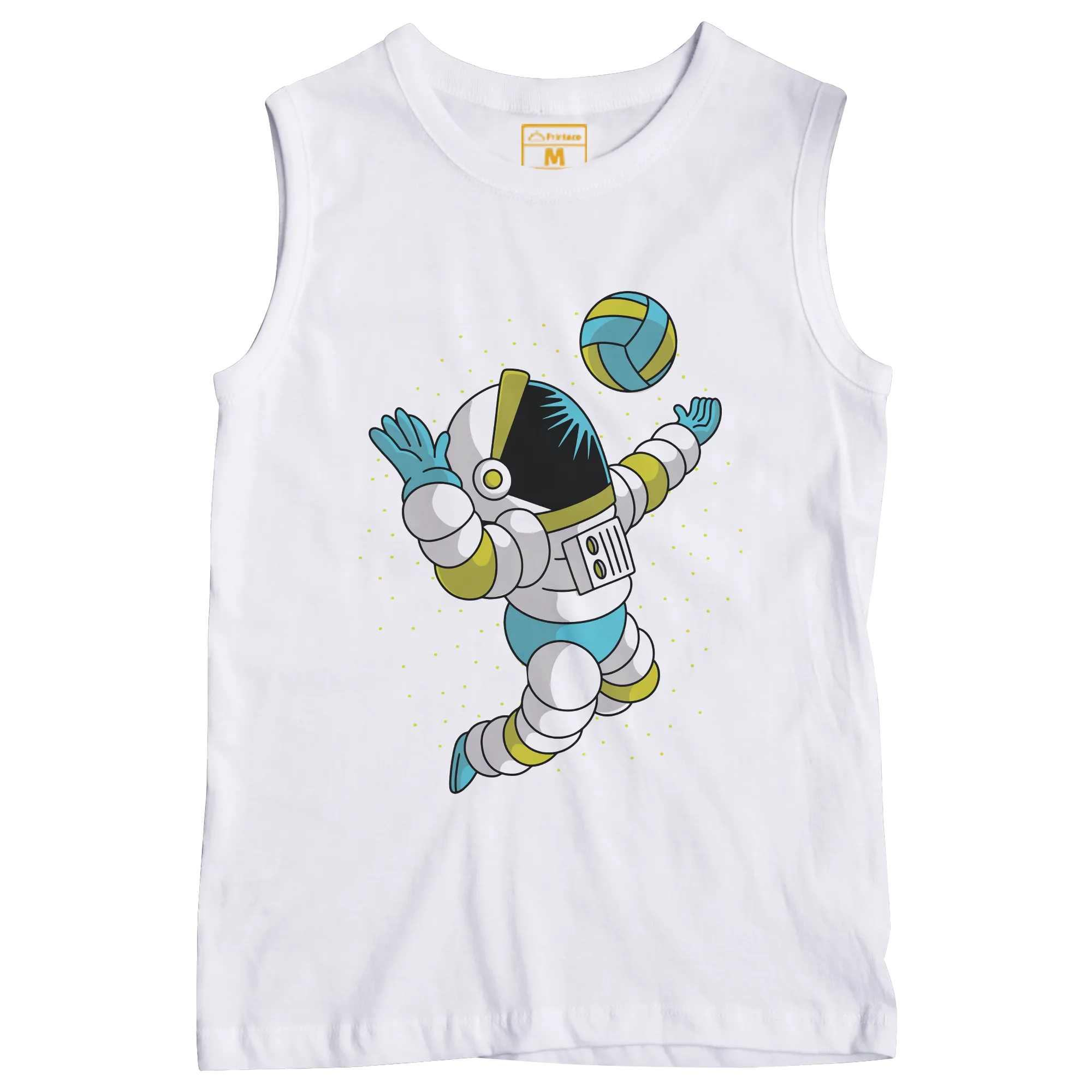 Sleeveless Drifit Shirt: Astronaut Volleyball