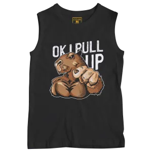 Sleeveless Drifit Shirt: Capybara Pull Up