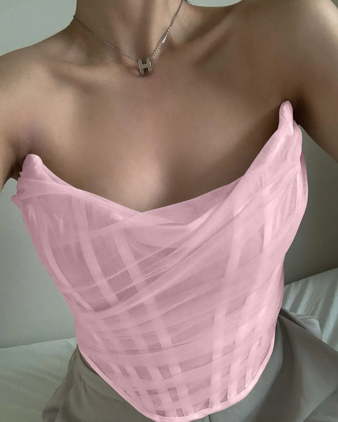 Sleeveless Fashion Strapless Bustier Corset Crop Top