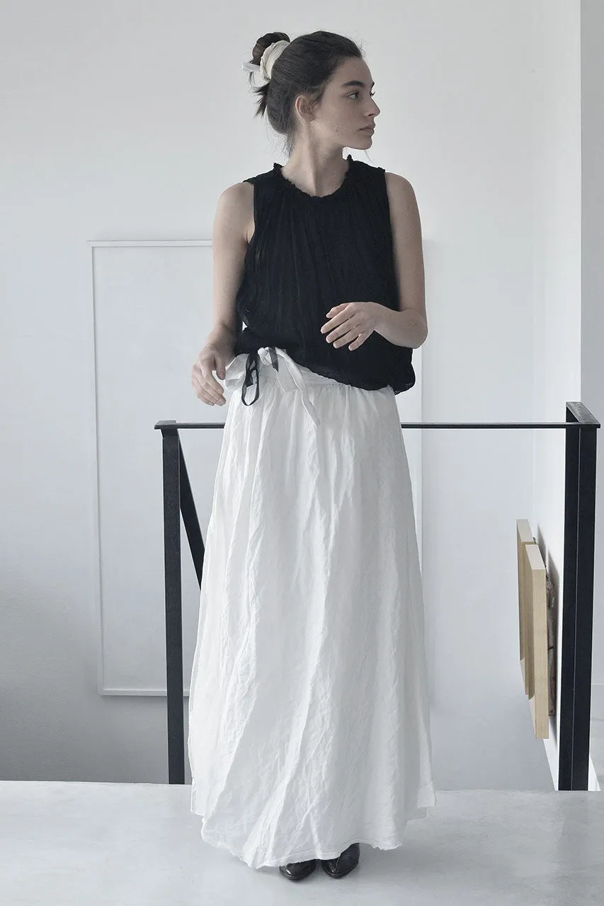 SLEEVELESS SILK CHIFFON CLOUD SHIRT - BLACK