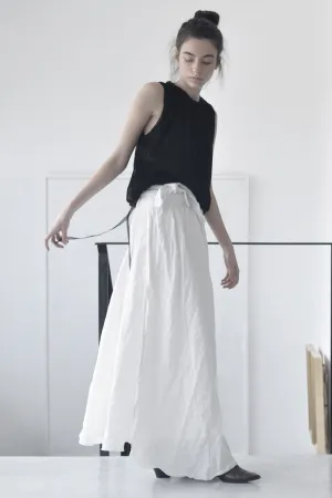SLEEVELESS SILK CHIFFON CLOUD SHIRT - BLACK