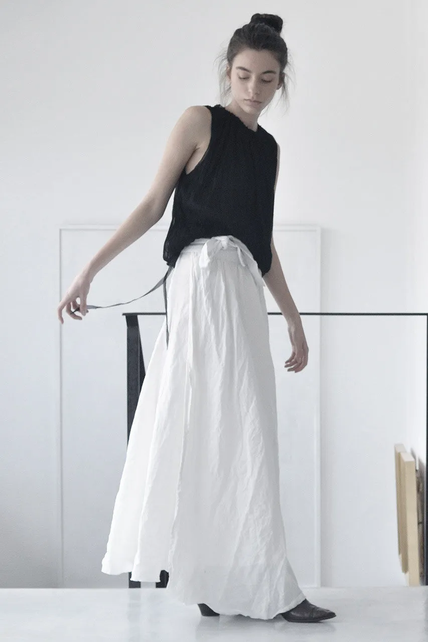 SLEEVELESS SILK CHIFFON CLOUD SHIRT - BLACK