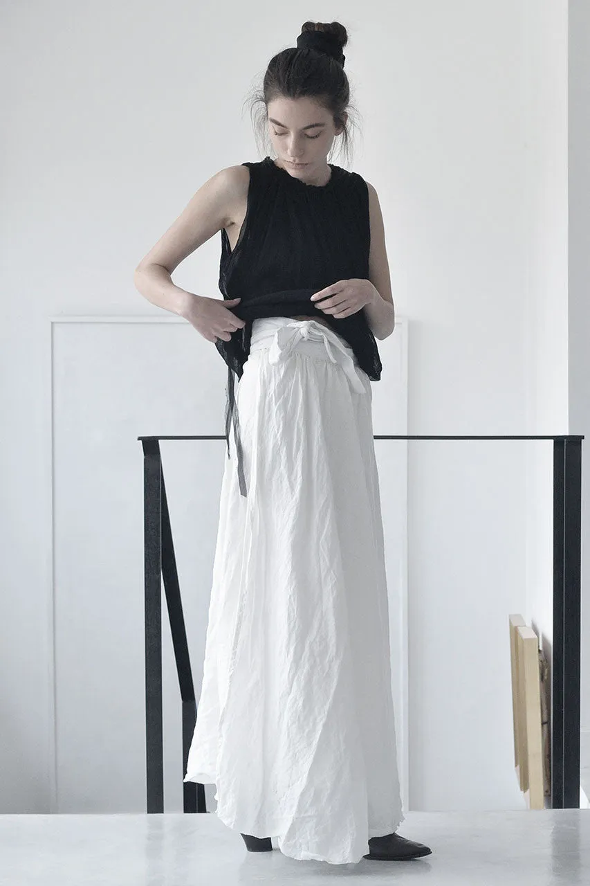 SLEEVELESS SILK CHIFFON CLOUD SHIRT - BLACK